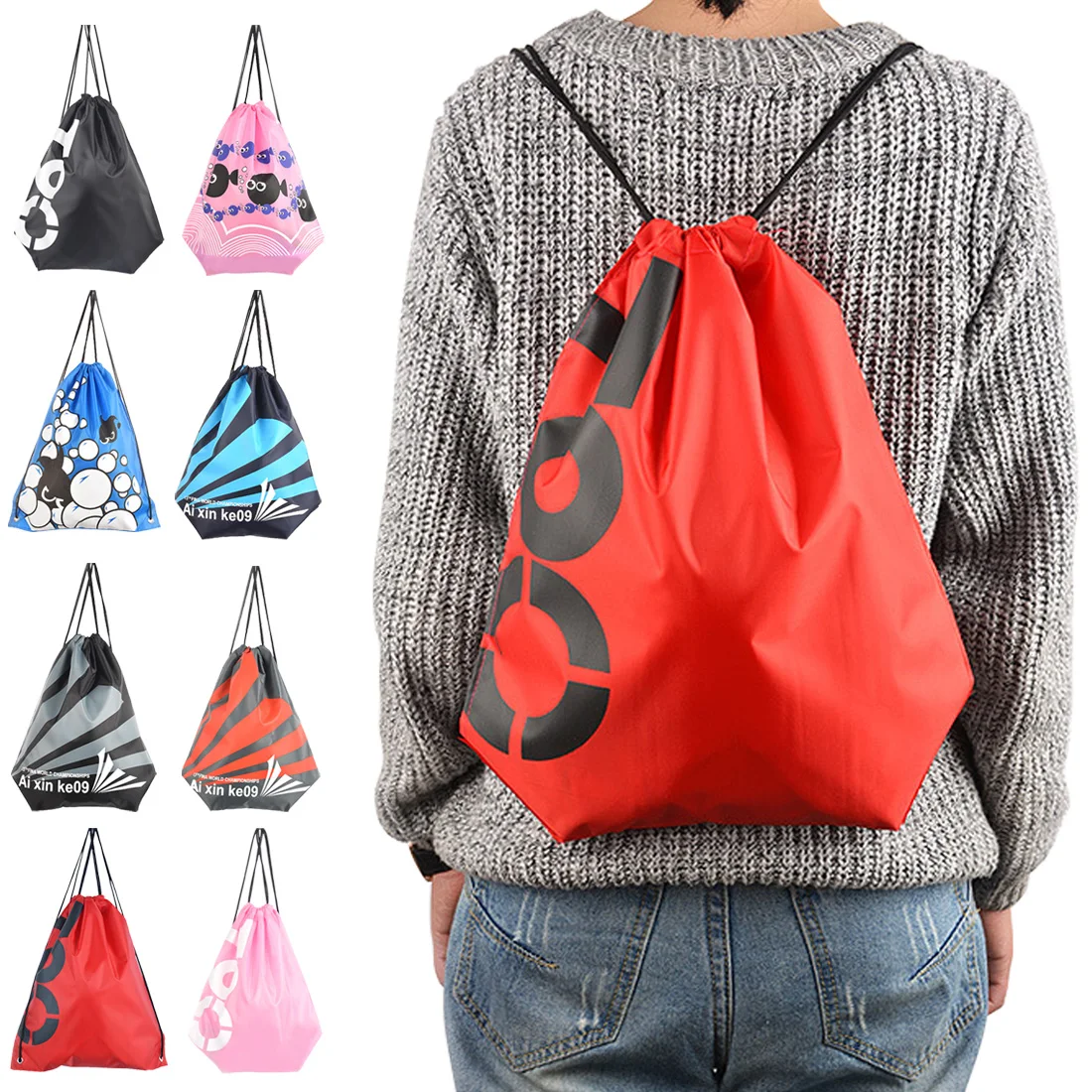 

New 10 Colors Portable Waterproof Double Layer Swimming Backpack Drawstring Sport Bag Shoulder Bag Water Sports Travel Bag