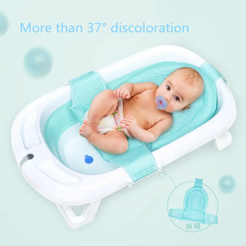 

2 Colors Portable Folding Baby Bath Tub Large Size Anti-Slip Bottom Non-Toxic Material Children Bathtub Bucket for Baby Bathing