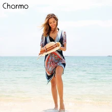 Charmo, женский пляжный накидка, кафтан, бикини, шифон, кисточка, накидка, прозрачный купальник, женский купальник, сексуальный купальник
