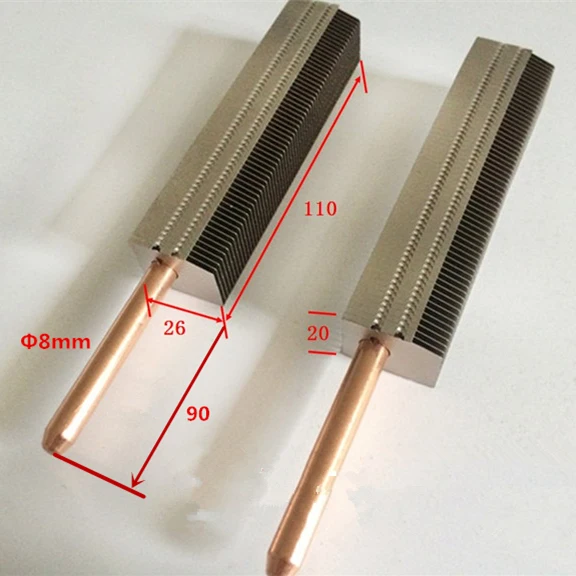 

DIY 150-200mm Desktop computer CPU GPU cooling cooler heat sink copper heat pipe Aluminum fins radiator,customize the length