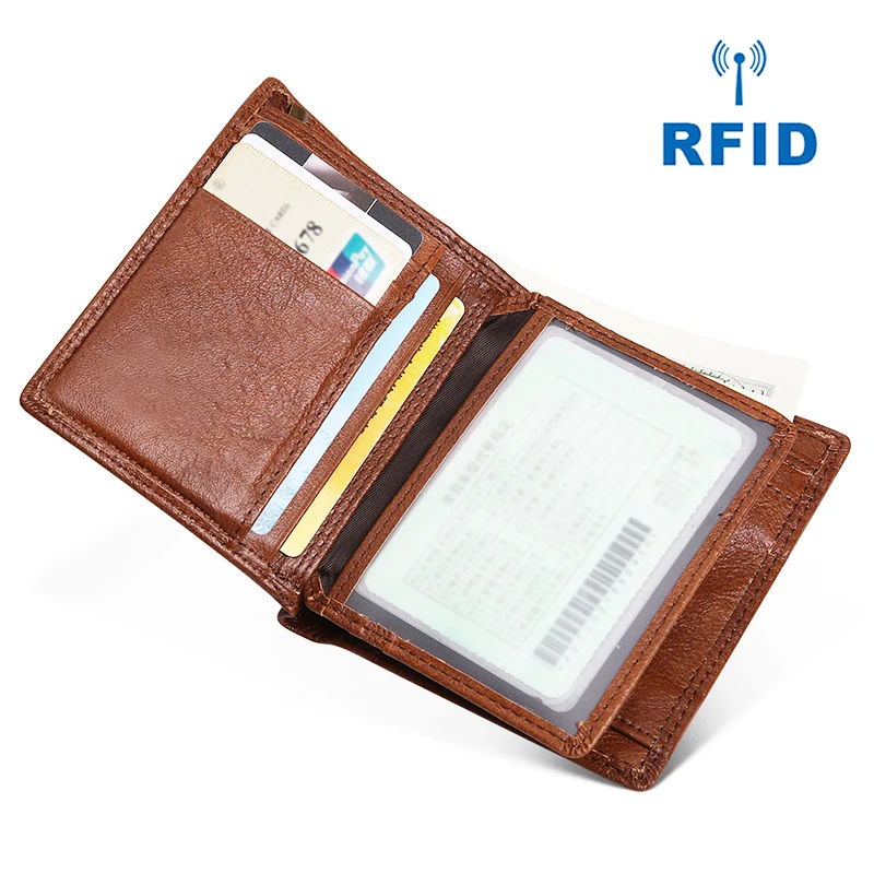Мужские кошельки RFID из натуральной кожи портмоне мужской кошелек Фирменный