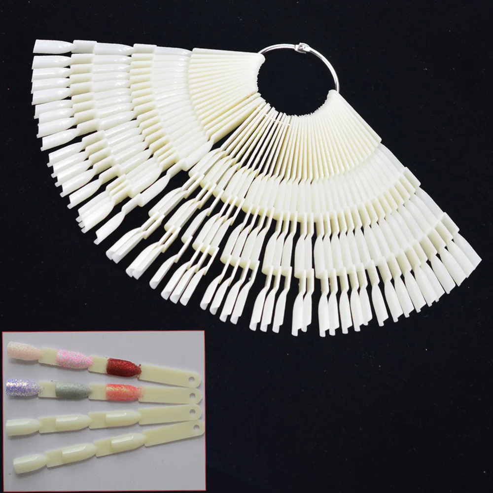 

150 Tips Nail Art Display High Quality 3 Knots Fan Board Color Chart for UV Gel Polish False Tips Sticks Practice Tools CH414