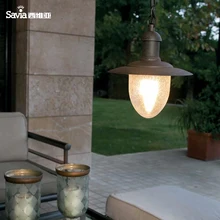 Savia водонепроницаемый подвесной светильник Открытый IP44 E27 Макс 60 Вт алюминий винтажный промышленный дизайн для дворов, балконов и дверных проемов