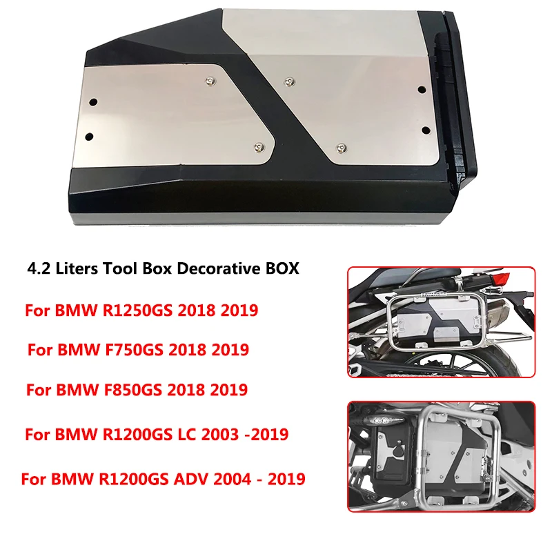 

2019 For BMW R1200GS /R1200GS Adv /R1250GS / F750GS / F850GS /4.2 Liters Tool Box Decorative Box Toolbox Waterproof side bracket