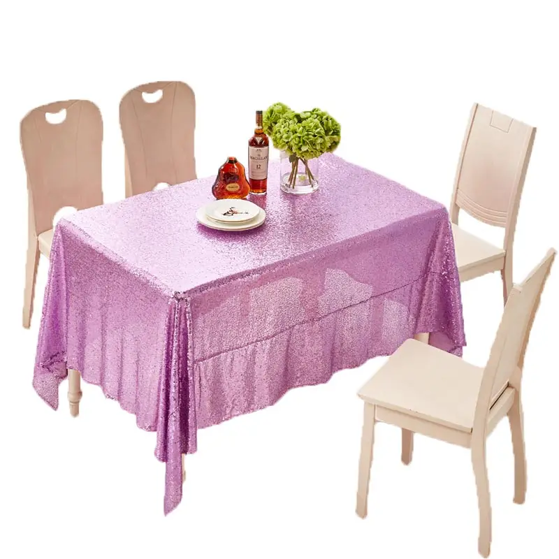 

Royal Gold White Tablecloths Solid Brief Rectangle Sequin Table Cloth