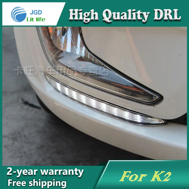 

Free shipping !12V 6000k LED DRL Daytime running light case for KIA K2 2010-2012 fog lamp frame Fog light Car styling