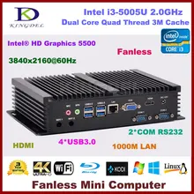 Новое поступление безвентиляторный мини-PC Windows i3 5005U процессор 8 ГБ ОЗУ mSATA 3.0 SSD 2 * RS232 COM-порт Промышленные ПК прочный компьютер PC
