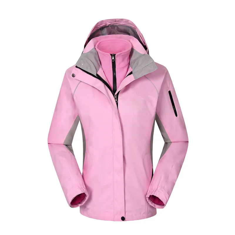 

2 pcs women spring winter down sportin snow coat candy color snow clothes Wind and Water proof outdoors with hoodie jacket