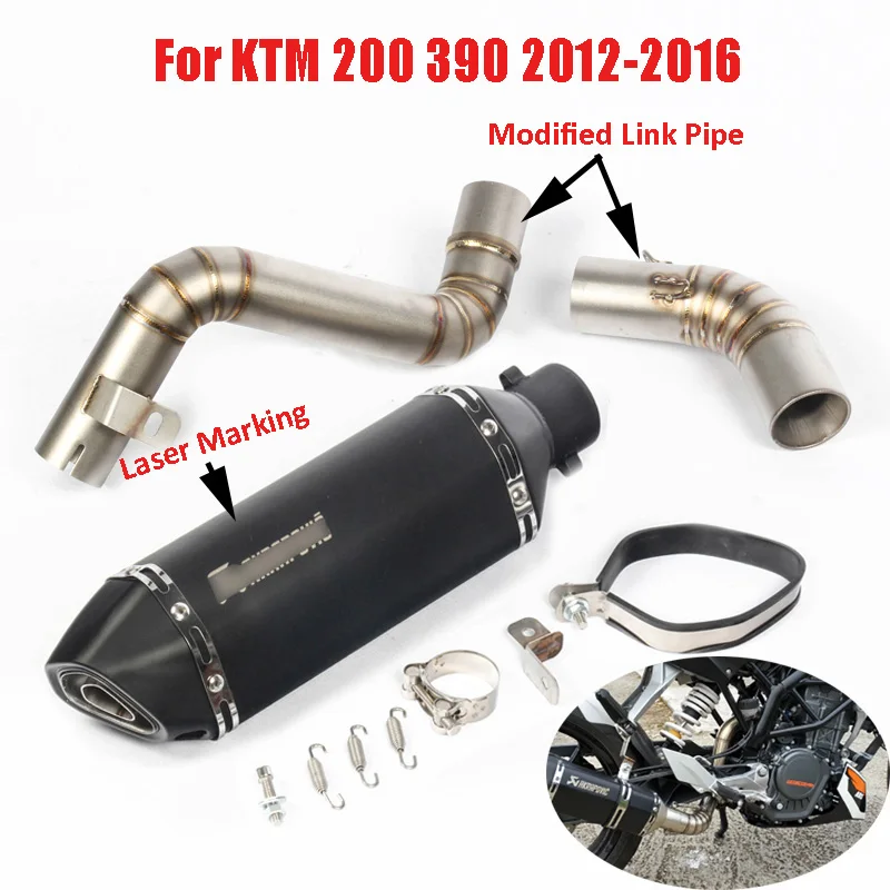 

Slip On KTM DUKE 200 390 Motorcycle Exhaust System Modified Mid Link Pipe Muffler Pipe For KTM 200 390 2012 2013 2014 2015 2016