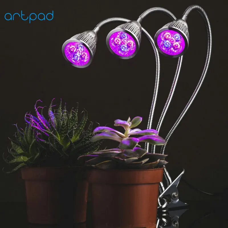 Artpad 10W/15W LED Light Bulbs for Plant Growth 360 Flexible Gooseneck Dual/ Three Heads Grow Lamp with Clip/Clamp AC90-260V Artpad 10W/15W LED Light Bulbs for Plant Growth 360 Flexible Gooseneck Dual/ Three Heads Grow Lamp with Clip/Clamp AC90-260V