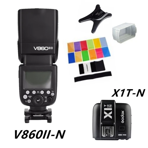 Вспышка Godox V860II V860II-C/N/S 2,4G 1/8000s с литий-ионным аккумулятором 2000 мАч, беспроводной светильник-вспышка для sony A7 A7S для Canon для Nikon - Цвет: V860IIN