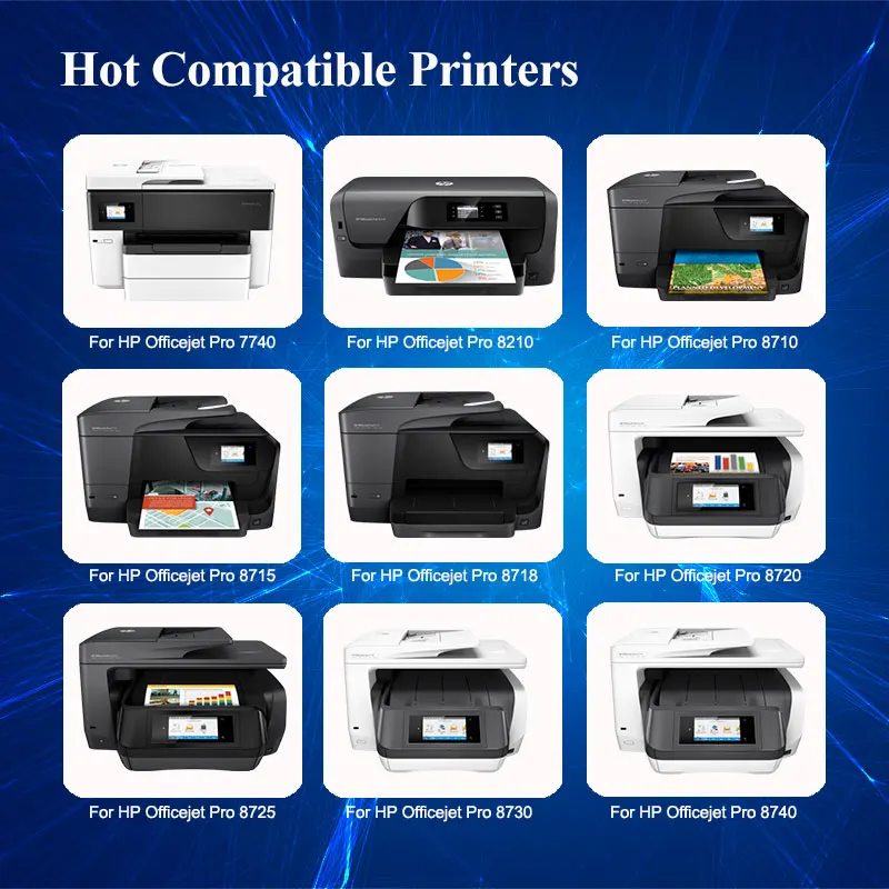Для hp 952 953 954 955 пигментные чернила для Officejet Pro 7740 7730 8210 8710 8715 8718 8720 8725 8730 8740 принтер