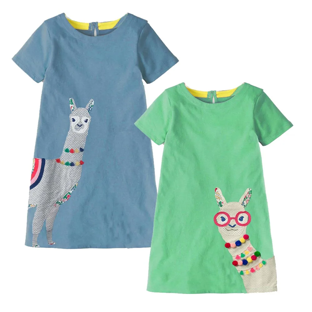 

2 Pack Girls Dress 2019 Summer Baby Girl Clothes Unicorn Kids Dresses for Girls Costume Striped Cotton Princess Dress Vestidos