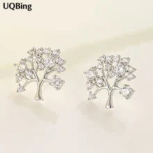 Дизайн кристалл гвоздики дерево серьги 925 пробы серебро/золото/розовое золото серьги гвоздики для женщин Brincos