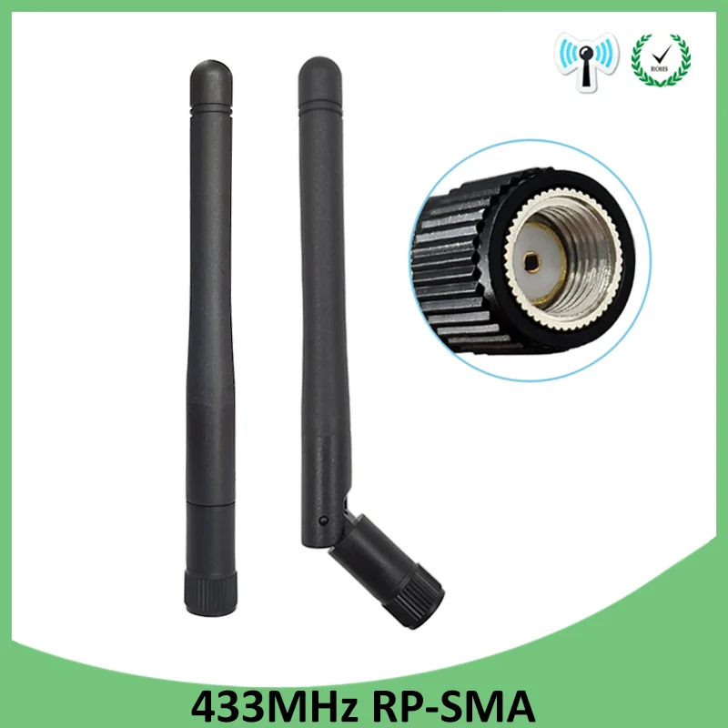 

10pcs 433MHz antenna 3dbi RP-SMA Connector 433 mhz antena rubber antenne for wireless watermeter Gasmeter Lorawan Emeter