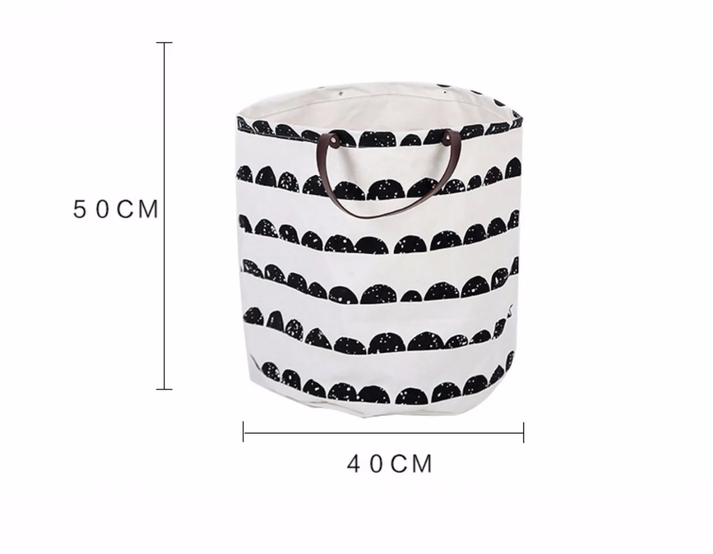 Storage Bucket With Handles Canvas Printing PE Waterproof Kids Toys Storages Barrel Home Washing Clothes Basket 40*50cm Sale