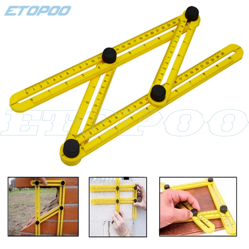 4 Folding Ruler Metric Scale Multifunctional Angle Model