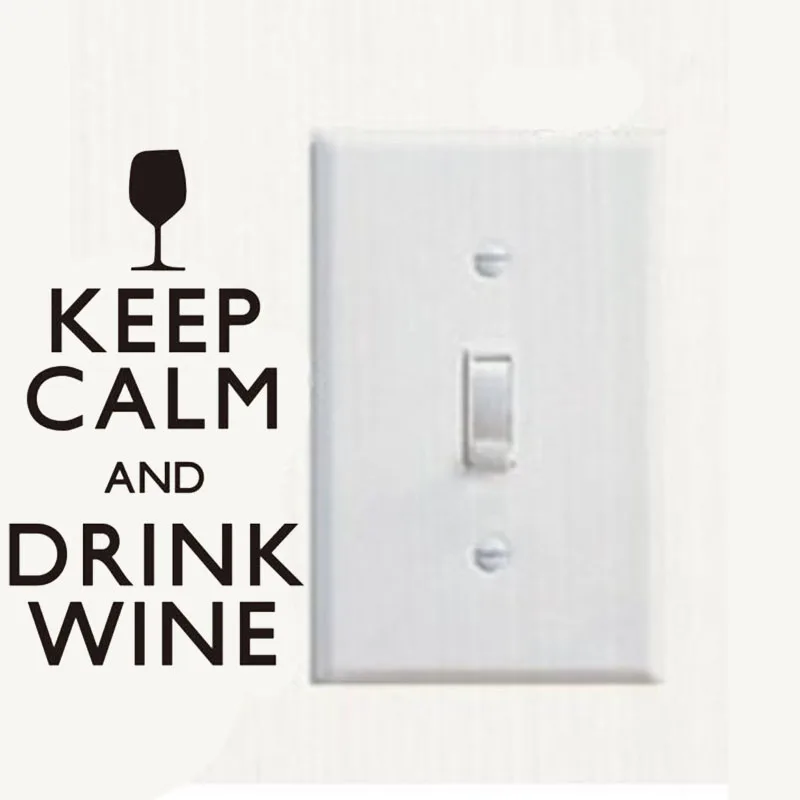 

Personalized Wall Sticker KEEP CALM AND DRINK WINE Vinyl Switch Wticker A0029