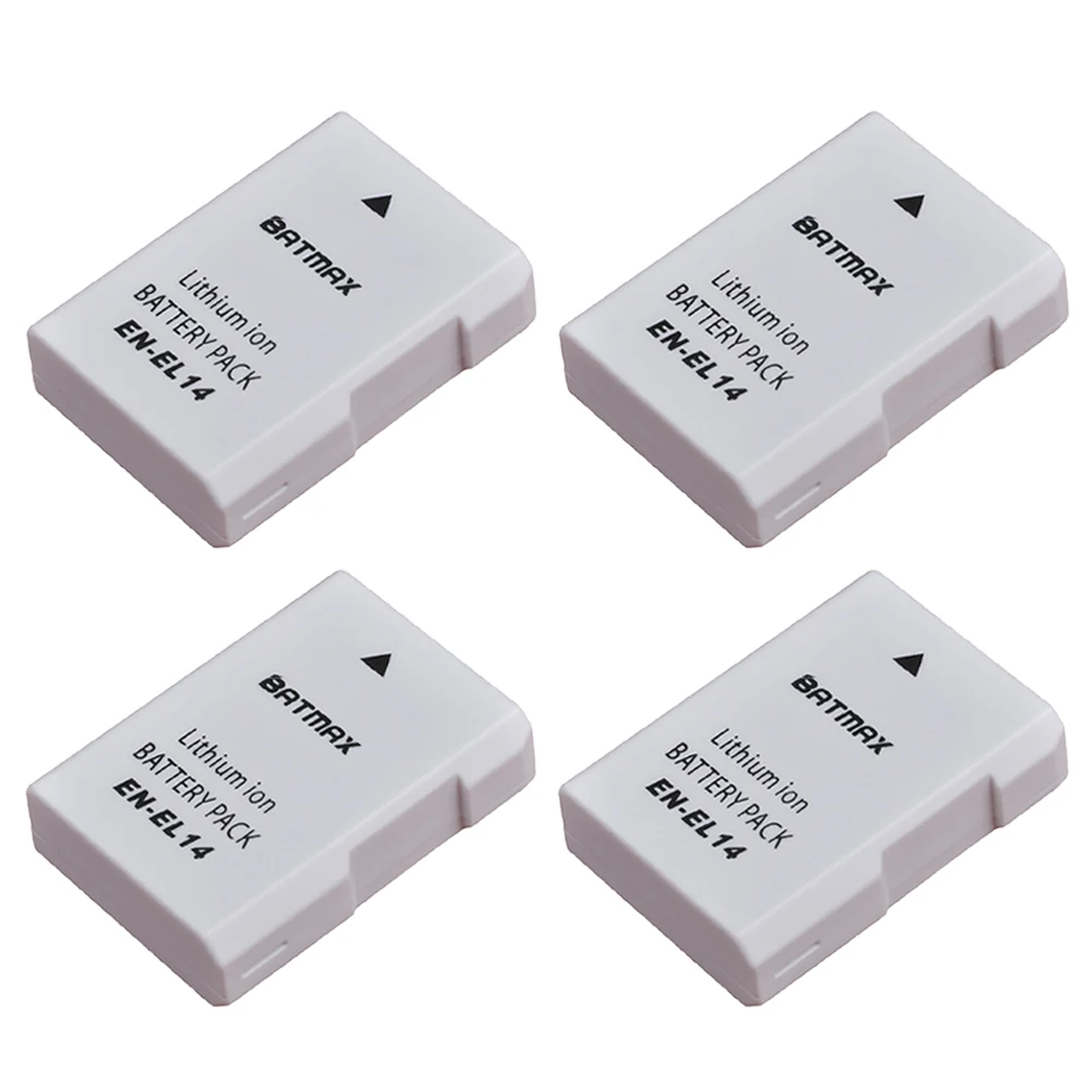 Batmax 4pc EN EL14 batteries EN EL14a ENEL14 EL14 battery for Nikon D3400 D3300 D3100 D5600
