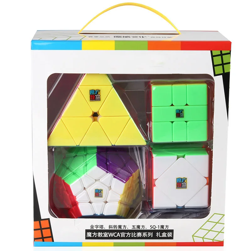 4 pièces/ensemble WCA compétition officielle Cube magique coloré dodécaèdre Triangle carré-1 vitesse Puzzle jouet pour enfants cadeau (S8