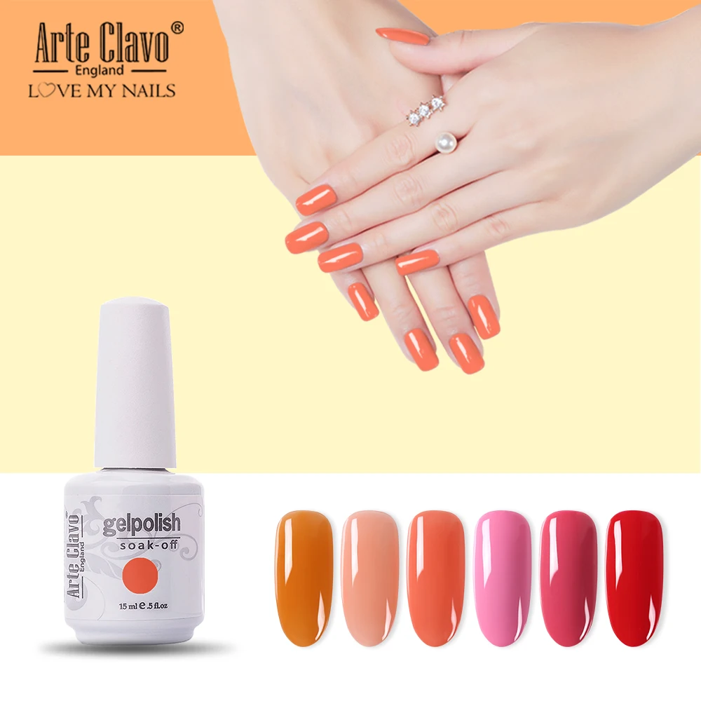

Arte Clavo 131 Solid Colors Nail Art Designs Soak Off Glitter Paint Gel UV LED Ink Color Paint Gel Nail Varnish Gel Lacquer 15ml
