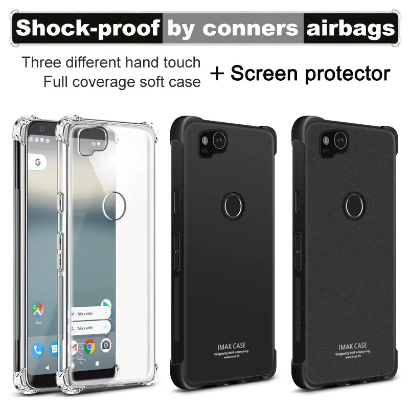 

sFor Google Pixel 2 Case IMAK Full Cover Soft Silicone TPU Airbag Cushion Anti-knock Case For For Google Pixel 2 Pixel2