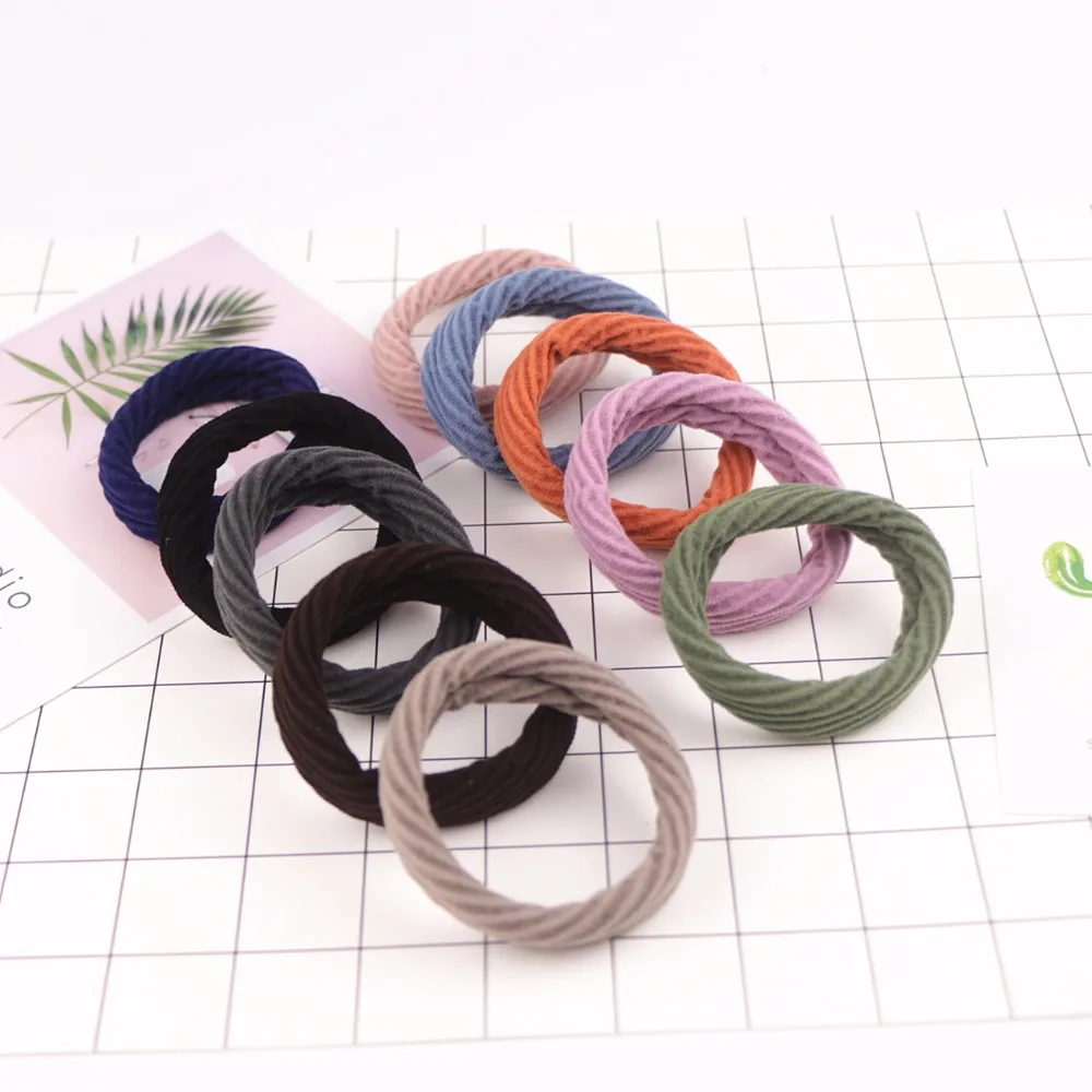

10PCS Mix Cotton Hair Bands Wave Pattern Elastic Girls Scrunchy Elastic Bands Gum Rubber Band Hairgrip Women Hair Accessories