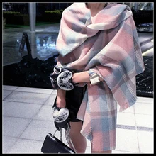 za desigual scarf women winter 2016 tartan bufandas mujer plaid Woman Shawls warm bufandas Pashmina Tassels 180*70cm