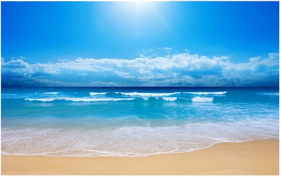 カスタマイズされた 3d 写真の壁紙壁 3 D 壁壁画ビーチ 青空白雲風景画の壁の論文の家の装飾 Photo Wallpaper Wallpaper For Walls3d Photo Wallpaper Aliexpress