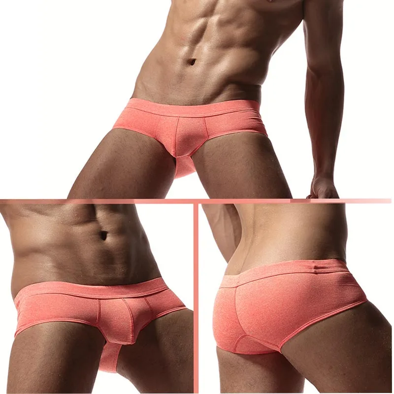 Men's Panties Cotton Comfortable 8 Color U Convex Pouch Briefs Underwear Plump Buttock Breathability Shapewear Erotic Lingerie -1