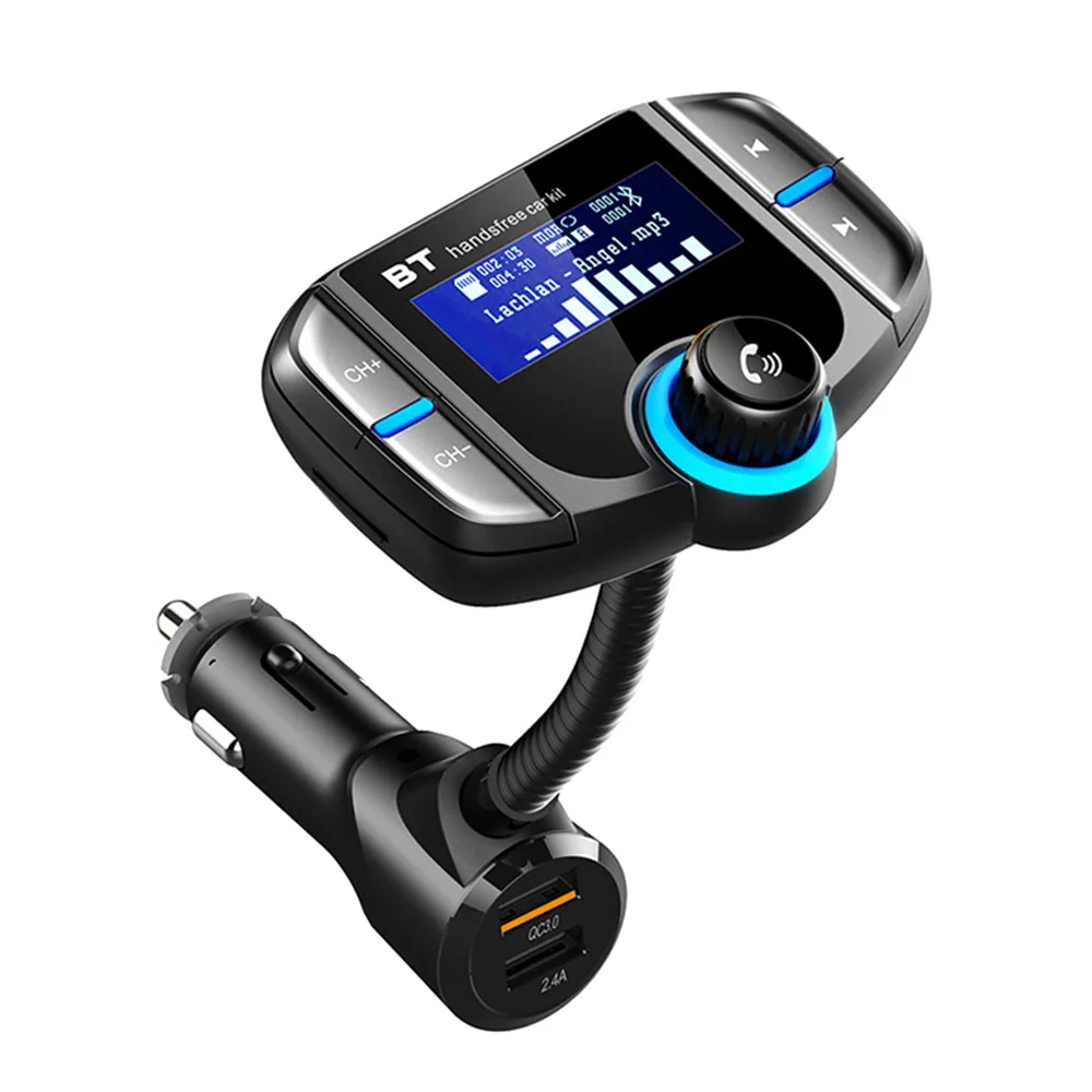 

(Upgraded Version) Bluetooth FM Transmitter, Sumind Wireless Radio Adapter Hands-Free Car Kit with 1.7 Inch Display, QC3.0