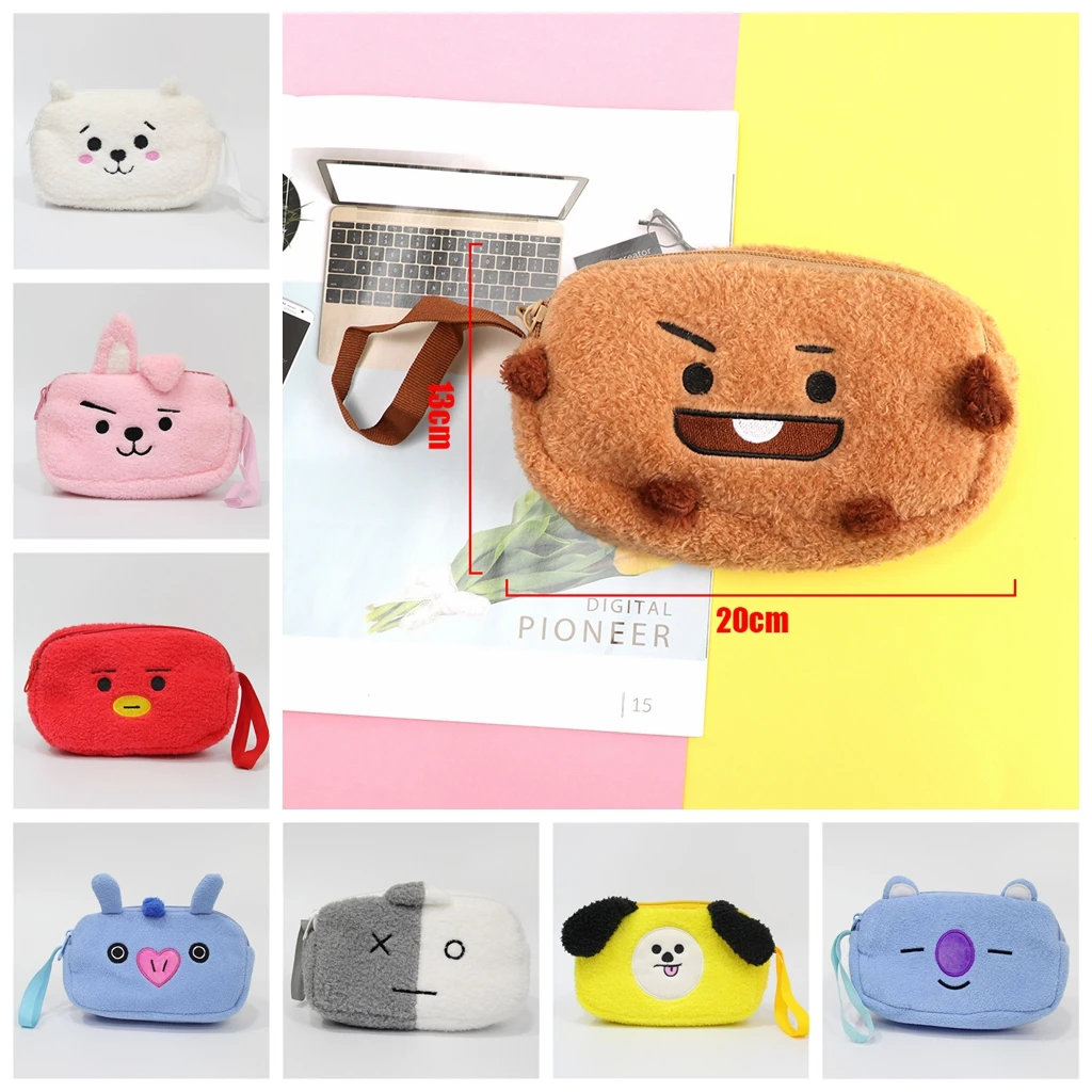 

XINTOCH BTS Plush CHIMMY COOKY TATA Toys Stuffed Dolls Kawaii Pencil Case Purse PP Cotton Gift for Kids Drop Shipping