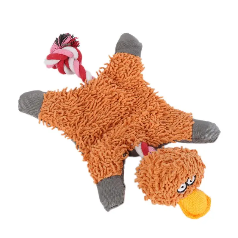 

32*19cm Pet Supply Cute Papa Duck Plush Dog Toy With Rope