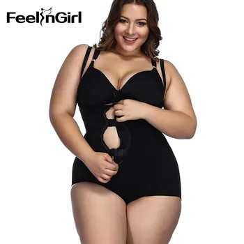 

FeelinGirl Body Shaper Fat Control Shapewear Full Body Bodysuits Women Plus Size Underwear Slimming Shapewear Butt Lift Shapers