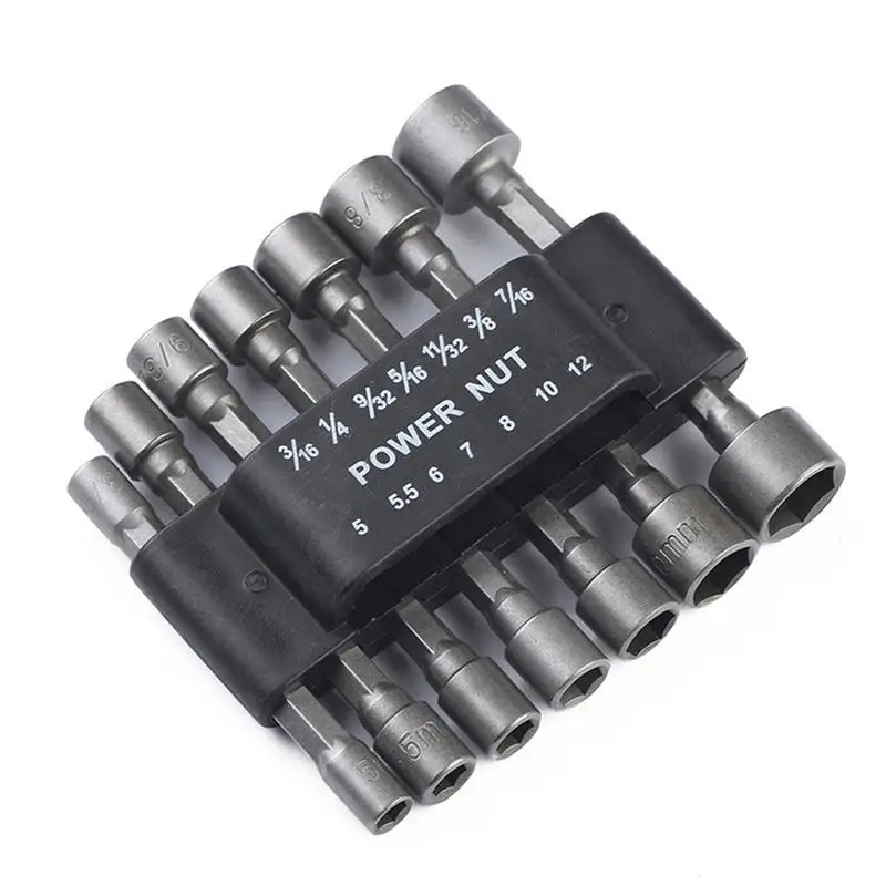14pcs Adapter Drill Bits Socket Nut Impact Driver Set 1/4 Inch Hex Shank Tool 
