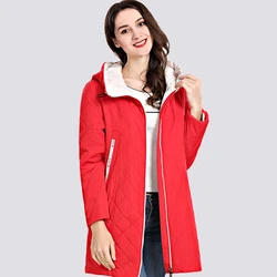 2019 Spring Autum Women's Parka Coat Thin Women Jackets Long Plus Size Hooded High Quality Warm Cotton Coats New Outwear 2019 Spring Autum Women's Parka Coat Thin Women Jackets Long Plus Size Hooded High Quality Warm Cotton Coats New Outwear