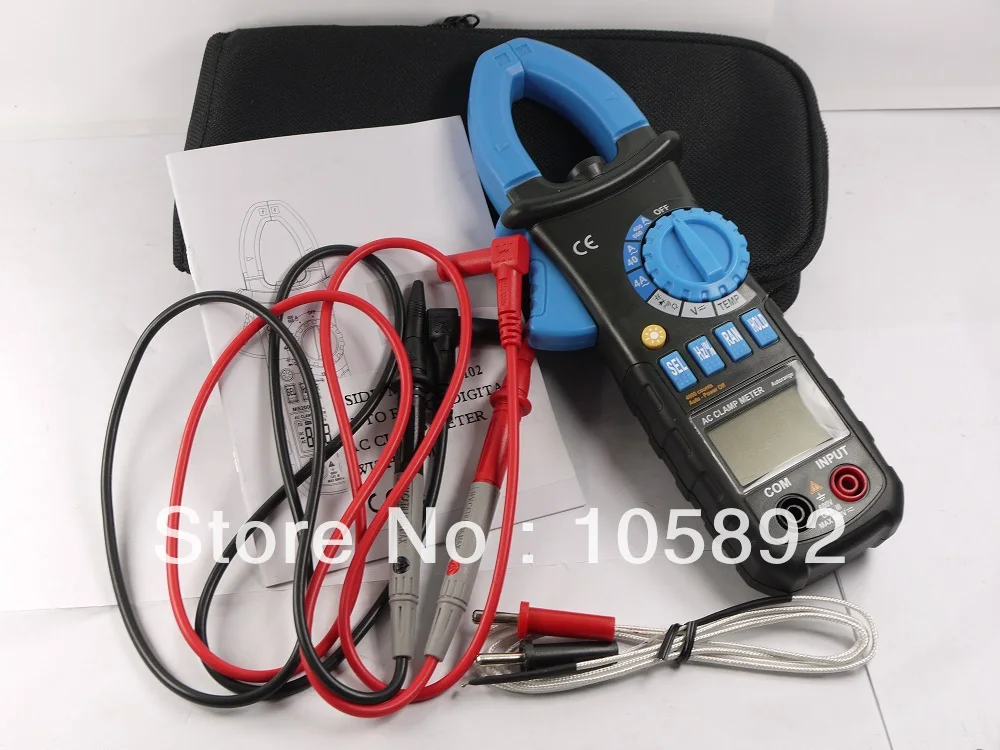 

Free Shipping New High quality Blue MINI DIGITAL CLAMP METER Digital Multimeter Compare MS2008B for Temp Frequency meter