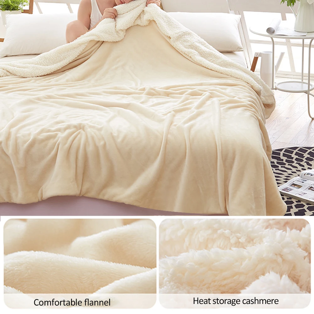 Double layer Blanket Thick Soft Throw Blanket on Sofa Bed Plane Travel