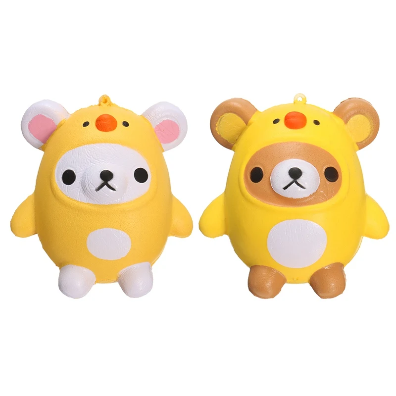 

SanQi Elan For Squishy Bear Wearing Chicken Costume Soft Slow Rising With Packaging Cartoon Decor Gift Phone Straps