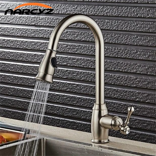 Cheap NEW Style  Tap Oil Rubbed Bronze Black/Chrome/Nickel Kitchen Faucets Grifo Pull Out Kitchen Robinet Cold And Hot Tap XT-91