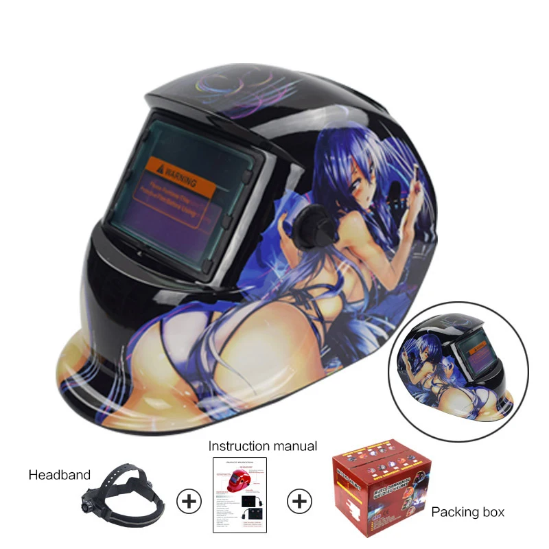 Auto Darkening Welding Helmet Electric Welding Mask Solar Powered Grinding Polish Safety Protective Welder Goggles Cap Working