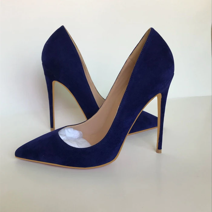 navy blue suede pumps