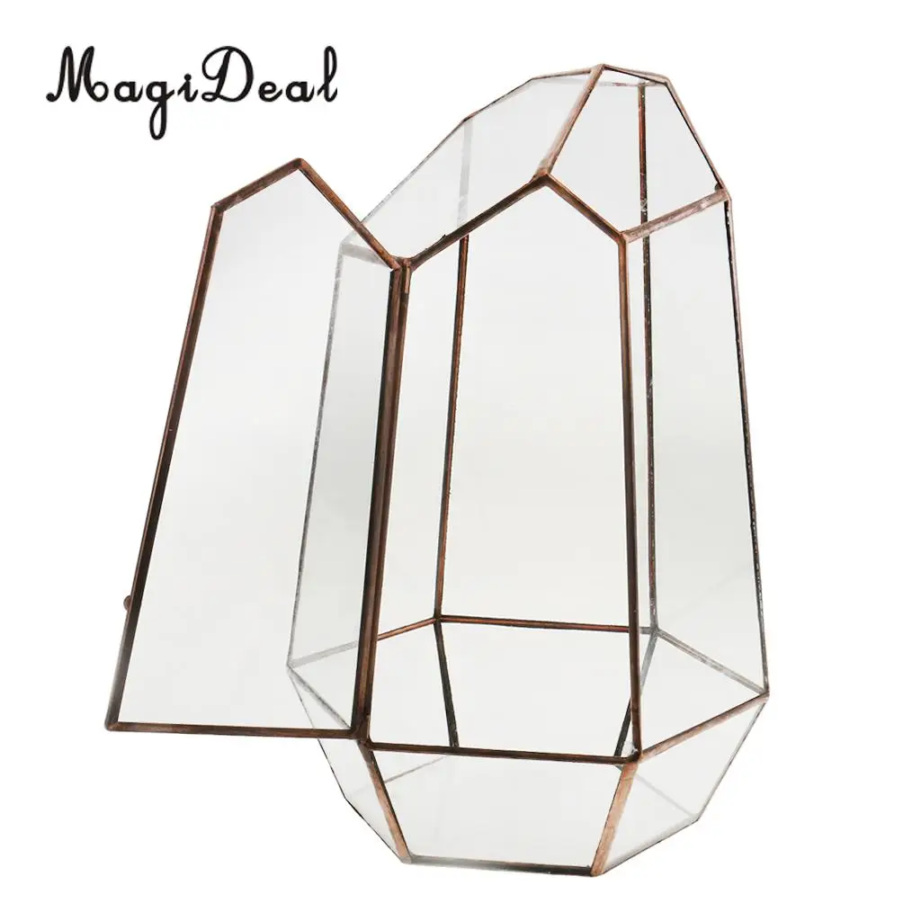 MagiDeal 2pcs Glass Geometric Terrarium Succulent Plant Planter Candle Jewelry Holder Wedding Engagement Supplier