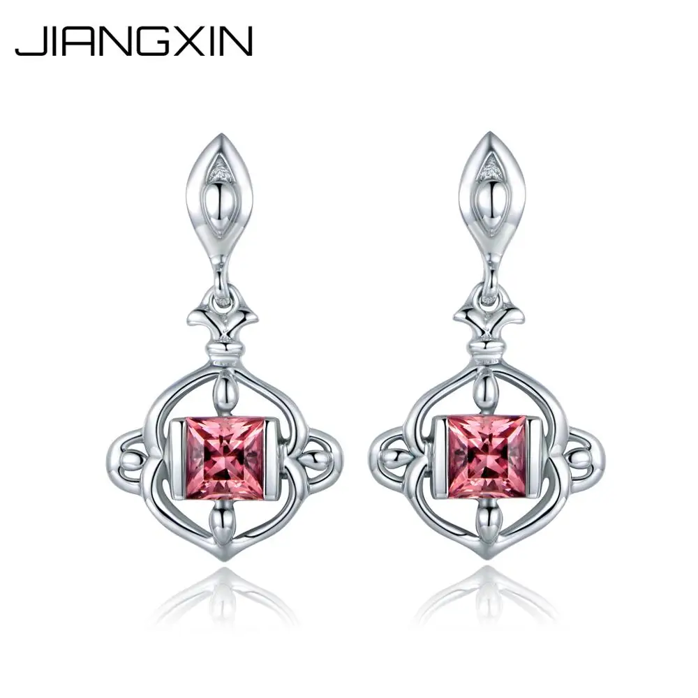 

Princess Cut Natural Pink Tourmaline Gemstone Drop Earring Dangle 925 Sterling Silver October Birthstone Fine Jewelry