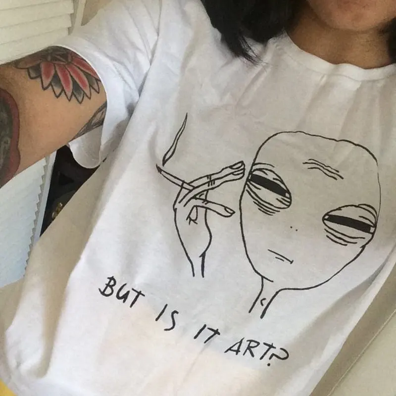 Женская футболка с графическим принтом But Is It Art, обрезанный tumblr, эстетичная женская футболка, женская футболка, Прямая поставка