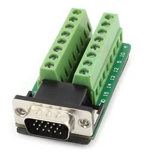 D-Sub DB15 VGA Мужской 3row 15pin разъем к терминалу печатной платы Инструменты для наращивания волос