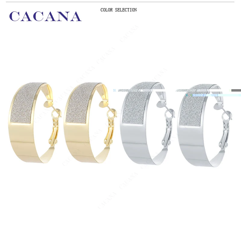 CACANA Hoop Long Earrings For Women Beautiful Wide Round Bijouterie Hot Sale No.A856 A857
