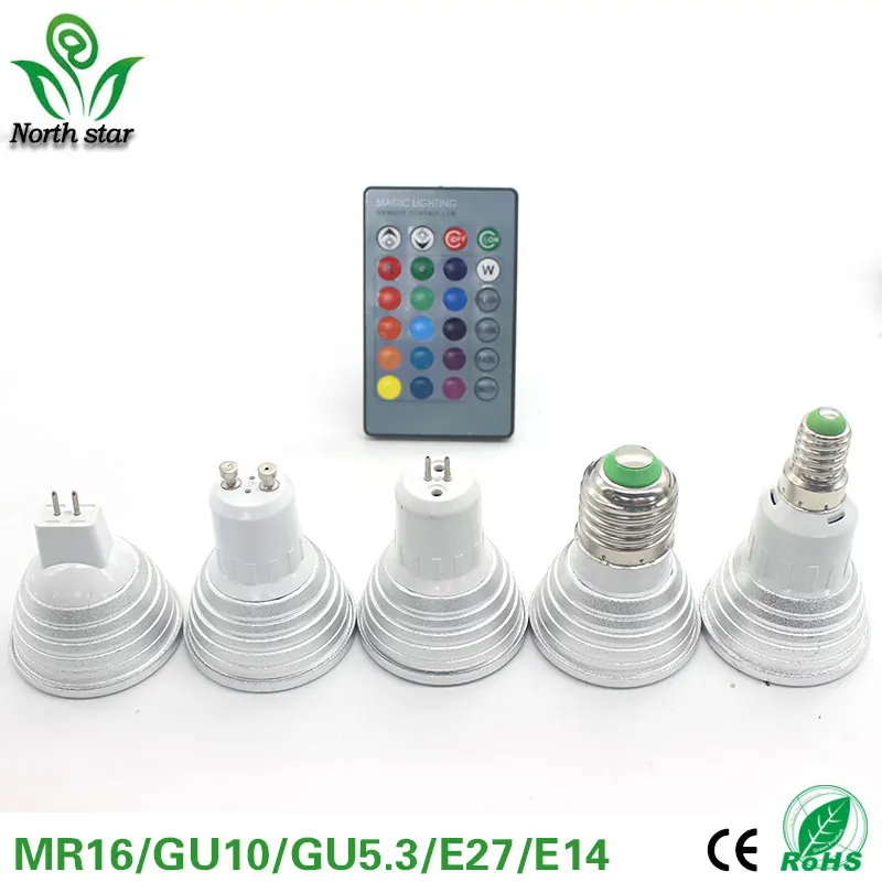 

Brightness 5W RGB E27 LED Bulb Light Stage Lamp 16 Colors with Remote Control Led Lights for Home AC 85-265V RGB + Cool White