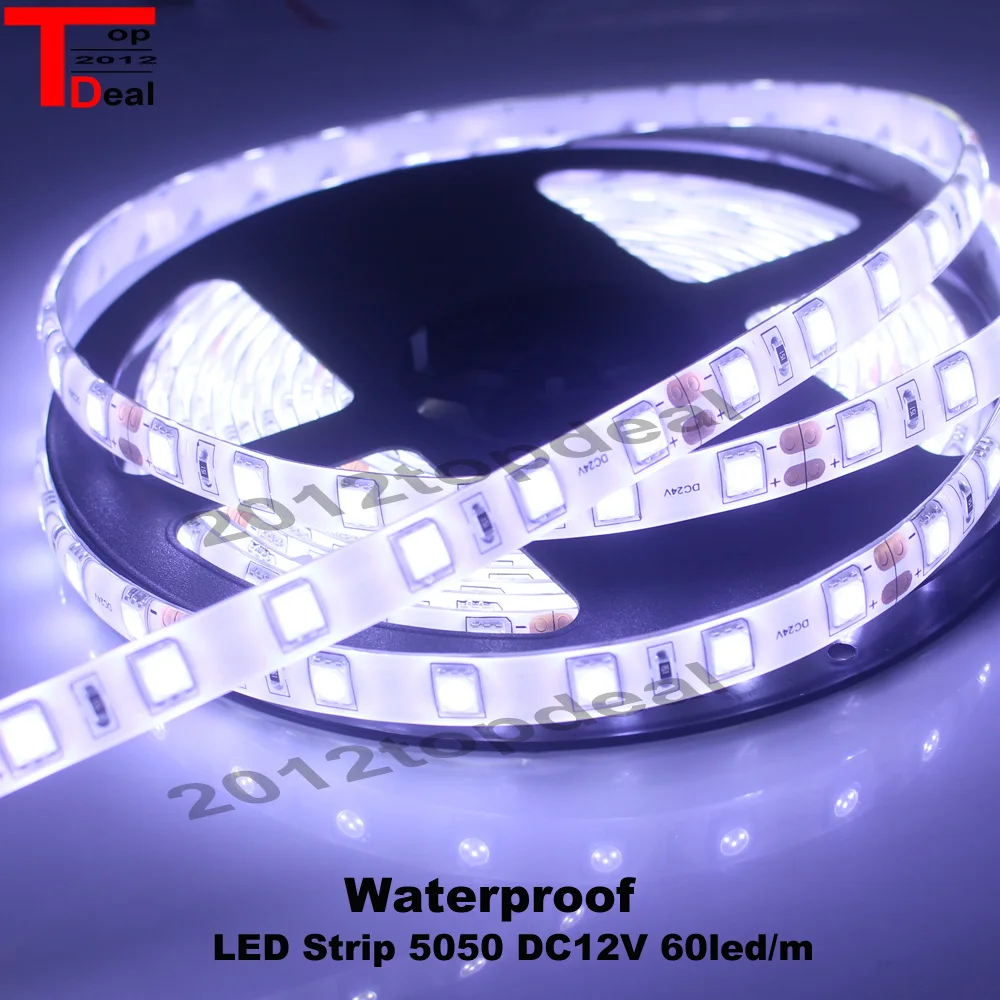 Светодиодная лента 5050 DC12V гибкая светодиодная лампа 60LED/m 5 м/лот белый/теплый