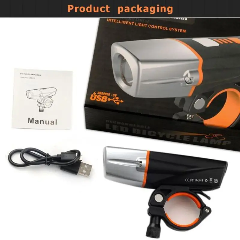 MTB USB перезаряжаемая передняя фара велосипеда 2000 мА/ч, 400LM 6 режимов IP65, велосипедная фара, Запчасти ночной фонарик для катания